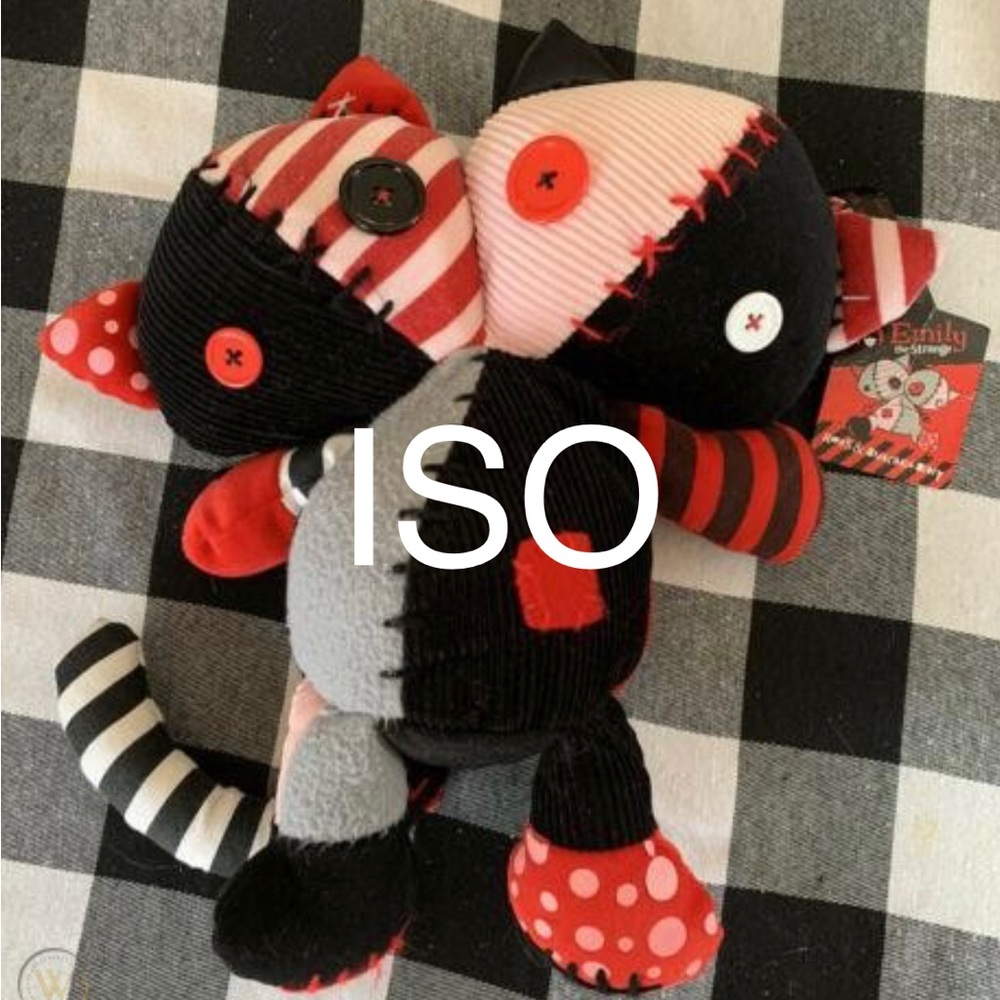 EMILY THE STRANGE PLUSH RAGS AND STITCHES 2 HEADED CAT * ISO